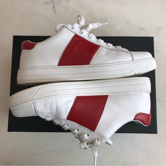 Prada Sneaker Red and white size 37.5 - Picture 2 of 14